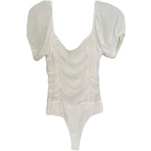 Altar’d State Smocked Mesh Bodysuit Medium